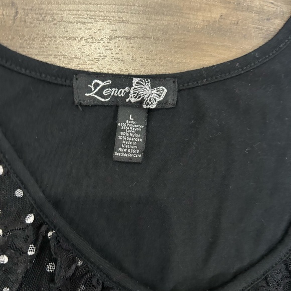 Zena Black Tank Top with Polka Dot Ruffles - Picture 5 of 6